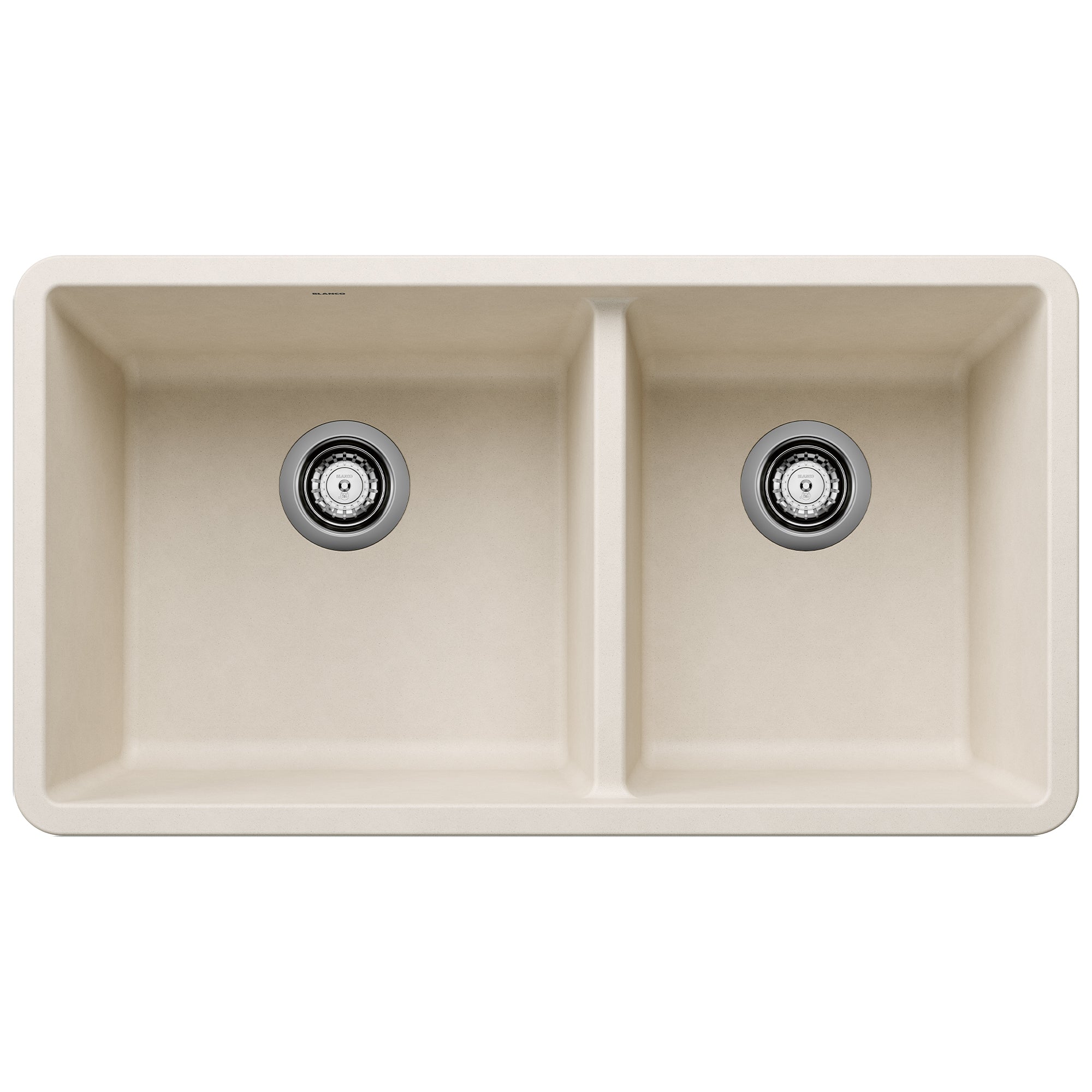Blanco - 402876 - Precis SILGRANIT 33" 60/40 Double Bowl Undermount Kitchen Sink - Soft White