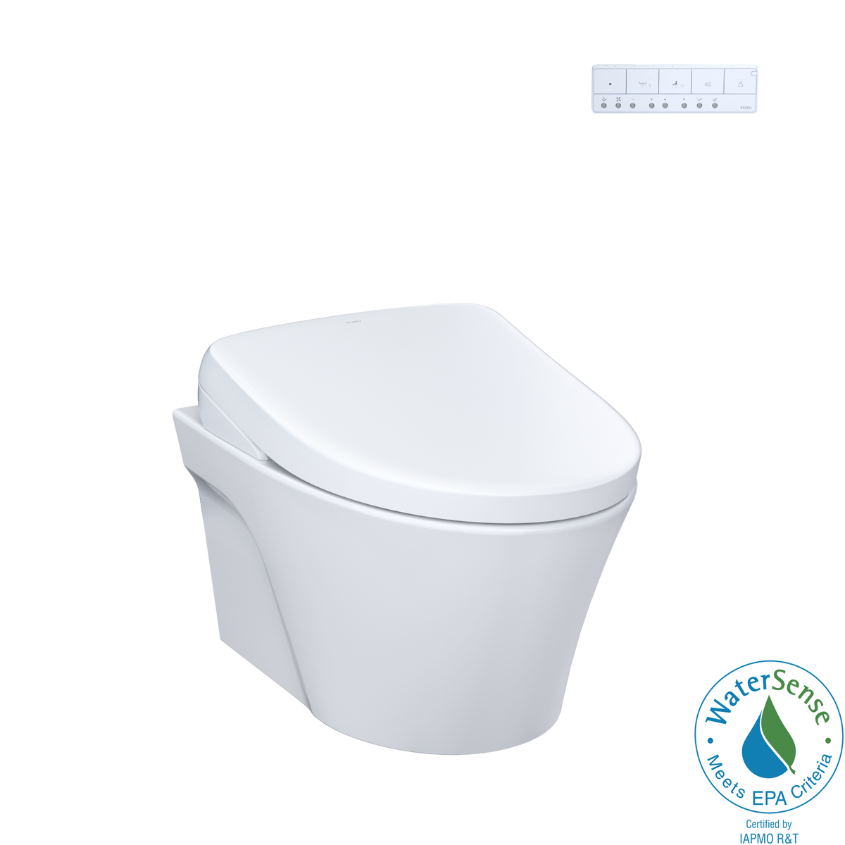 TOTO WASHLET+ AP Wall-Hung Elongated Toilet with S7 Contemporary Bidet Seat and DuoFit In-Wall 0.9 and 1.28 GPF Dual-Flush Tank System, Matte Silver - CWT4264726CMFG#MS