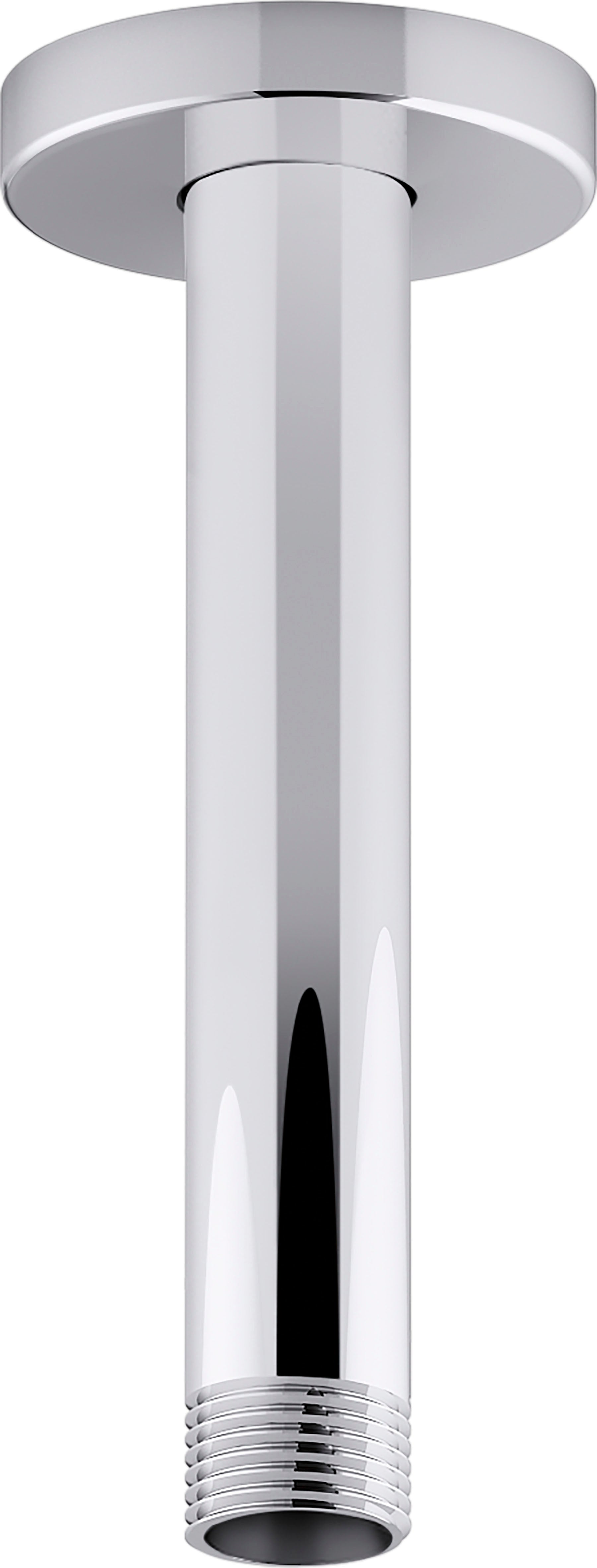 Statement 6" ceiling-mount single-function rainhead arm and flange