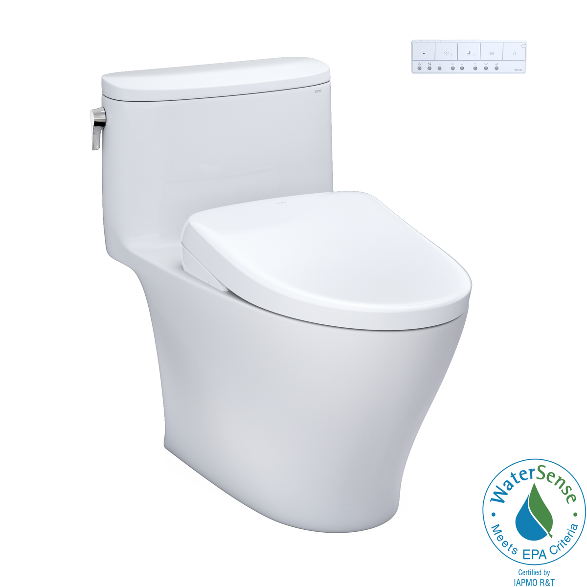 TOTO WASHLET+ Nexus One-Piece Elongated 1.28 GPF Toilet with S7A Contemporary Bidet Seat, Cotton White - MW6424736CEFG#01