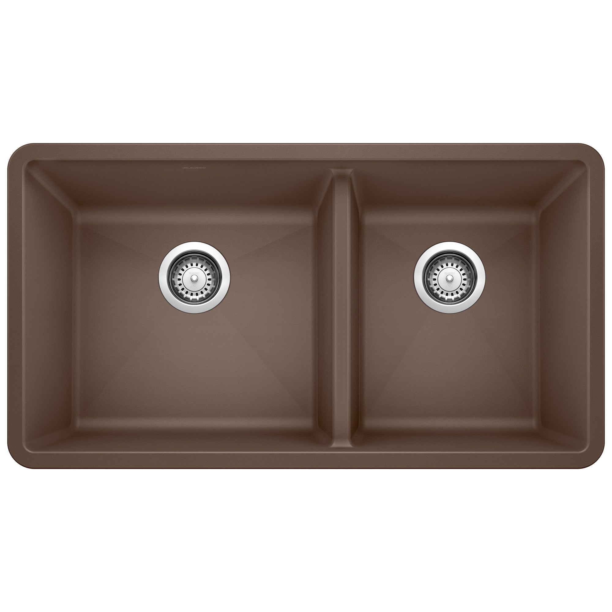Blanco - 400585 - Precis SILGRANIT 33" 60/40 Double Bowl Undermount Kitchen Sink - Café