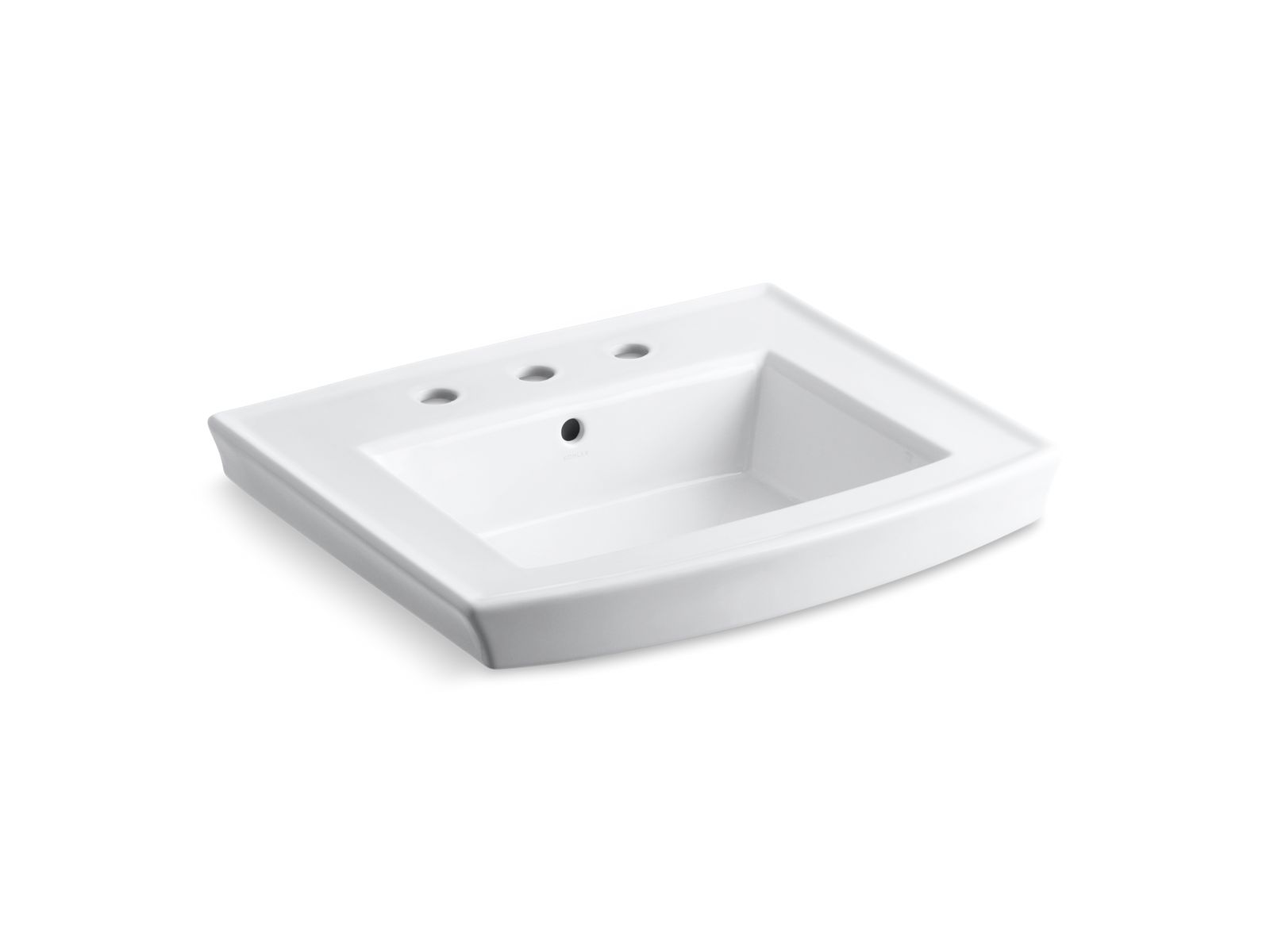 Archer 24" rectangular pedestal bathroom sink