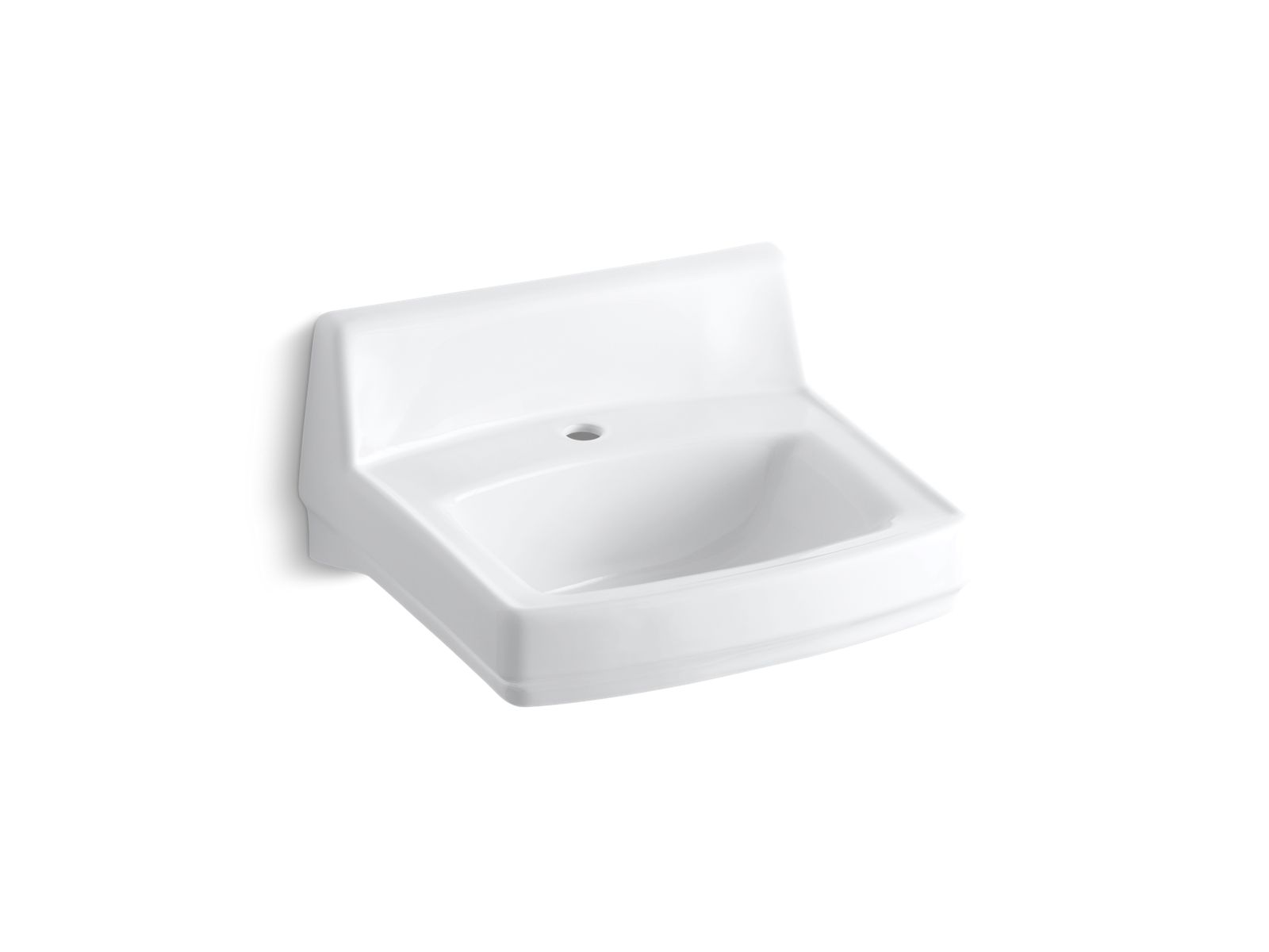 Greenwich 20-3/4" x 18-1/4" wall-mount/concealed arm carrier bathroom sink with single faucet hole
