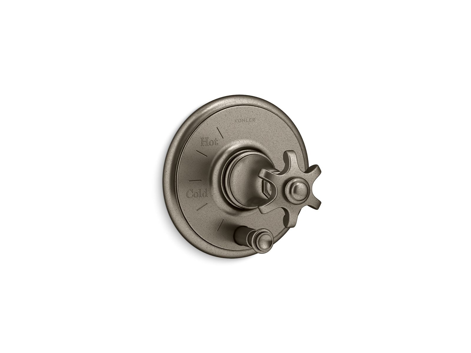 Artifacts Rite-Temp valve trim with push-button diverter and prong handle