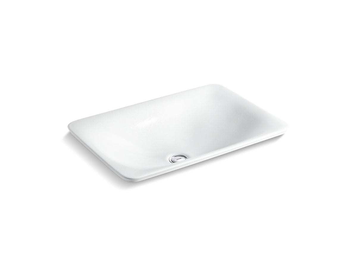 Kohler 75749-HD1-0 Sartorial Herringbone Carillon 21" rectangular drop-in bathroom sink, no overflow