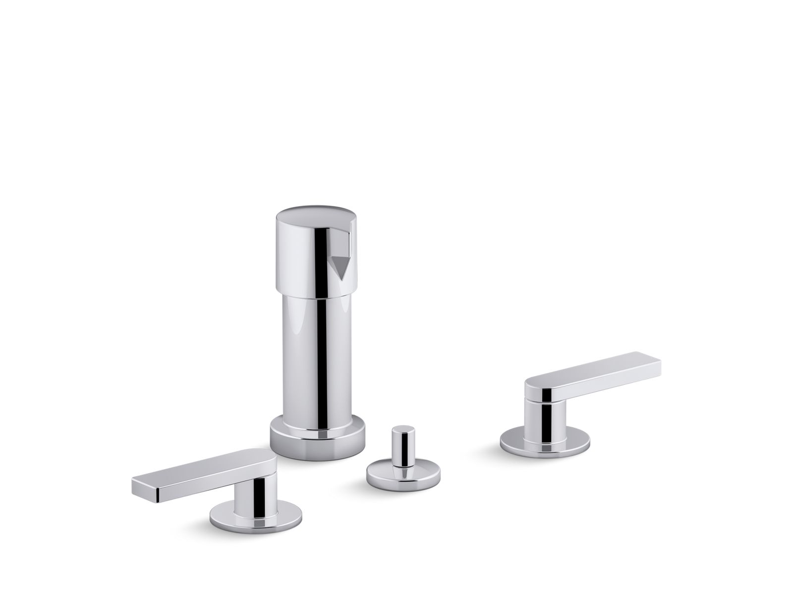 Composed Widespread bidet faucet with lever handles