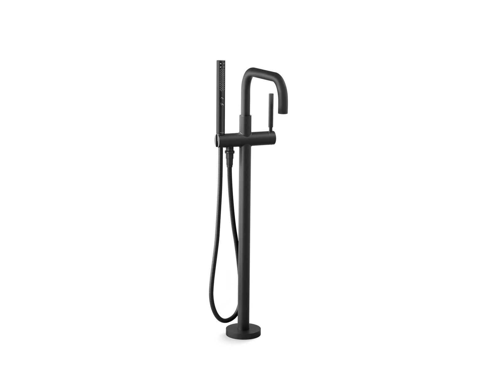 Purist Floor-mount bath filler trim with handshower