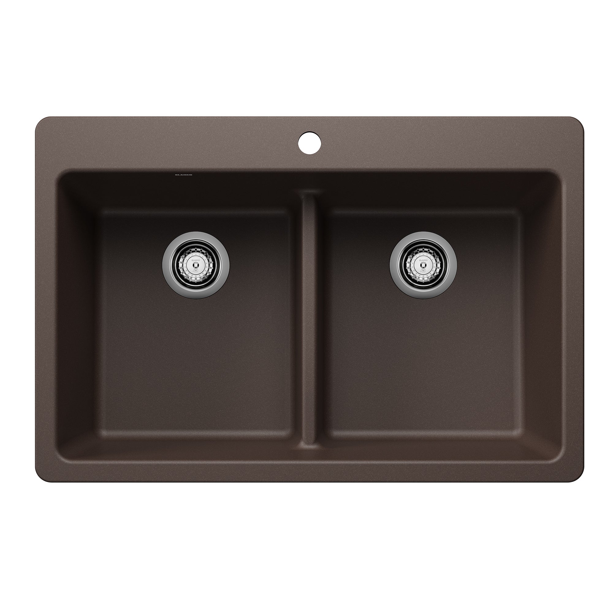 Blanco - 403639 - Liven SILGRANIT 33" 50/50 Double Bowl Dual Mount Kitchen Sink with Low Divide - Café