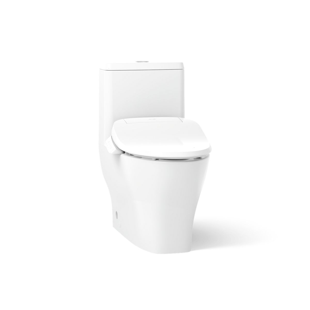 Reach Curv Hidden cord one-piece compact elongated toilet with skirted trapway, dual-flush