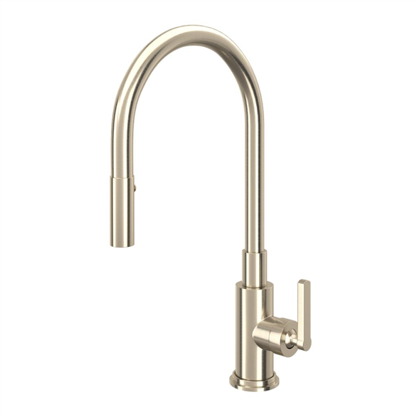 House Of Rohl Lombardia A3430LMSTN-2 Kitchen Faucet 9-1/4" C Deck-Mount 1H Pull-Down Spray W/1-Lever 2-Spray Nickel