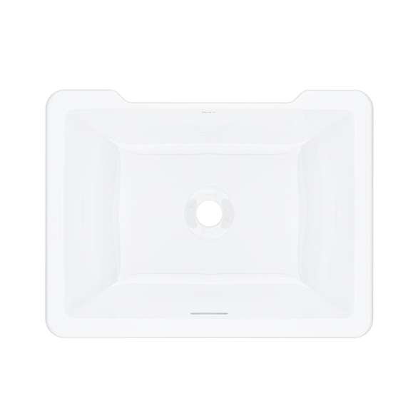 House Of Rohl Eirene ERUB2015RTWH Lavatory Sink 20" x 15" Stone Rectangular Undermount W/Overflow White