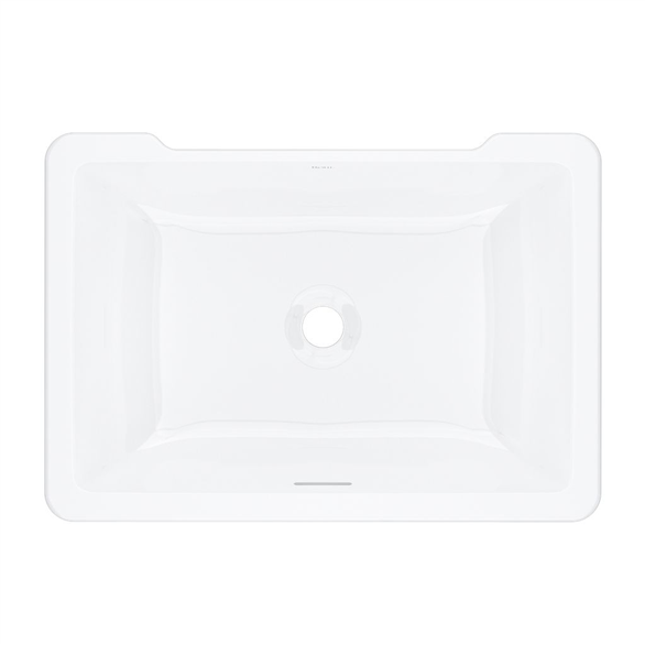 House Of Rohl Eirene ERUB2216RTWH Lavatory Sink 22" x 16" Stone Rectangular Undermount W/Overflow White