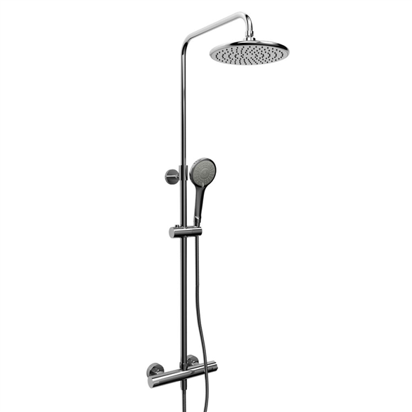 Riobel Duo CSTM57C Shower Rail Round Thermostatic W/External Bar Chrome