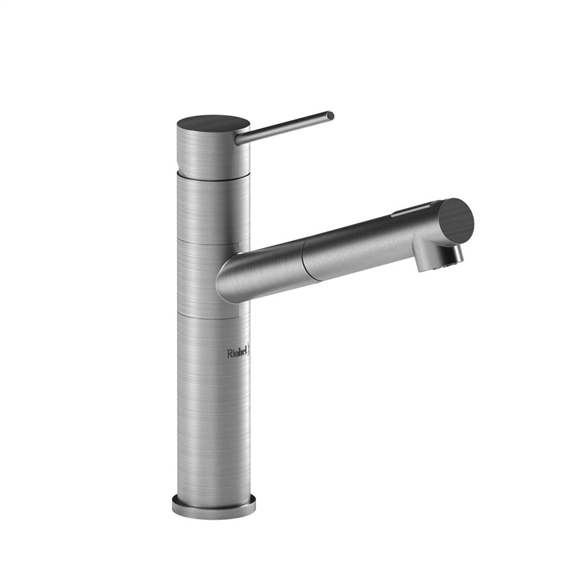 Riobel Cayo CY101SS Kitchen Faucet 7-5/8" Deck-Mount 1H Pull-Out Spray W/1-Lever Silver