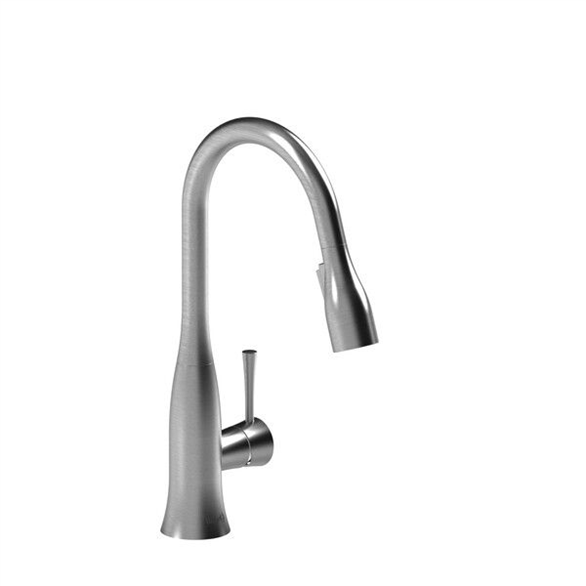 Riobel Edge ED601SS Bar & Prep Faucet 6-1/8" 1H Pull-Down Swivel W/1-Lever Silver