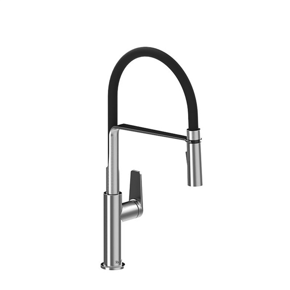 Riobel Mythic MY101SS Kitchen Faucet 7-7/8" Deck-Mount 1H Pull-Out Spray W/1-Lever Silver