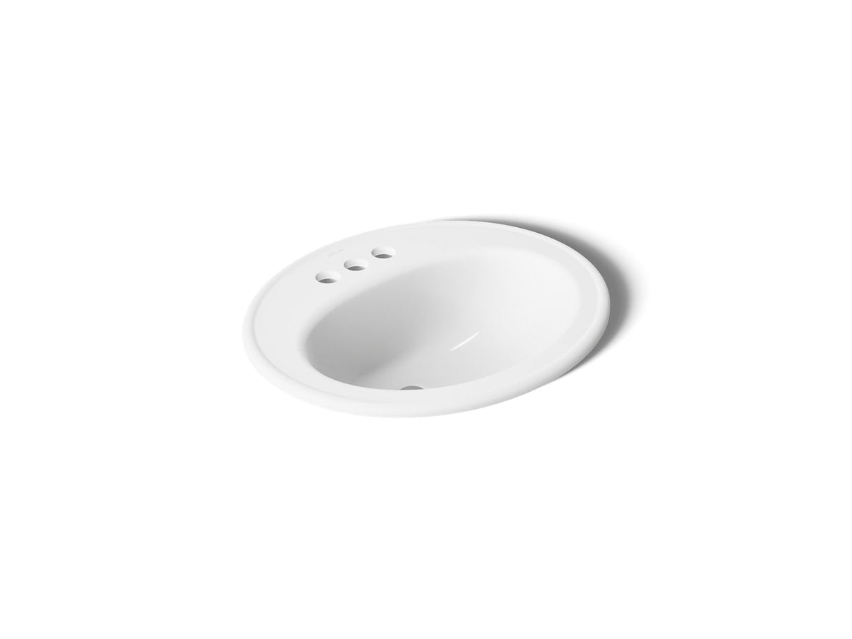 Kohler 2196-4-0 Pennington 20-1/4" oval drop-in bathroom sink