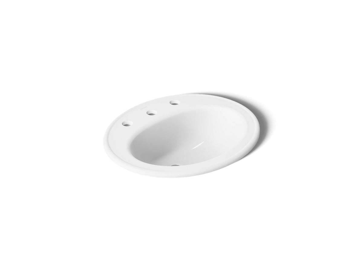 Kohler 2196-8-0 Pennington 20-1/4" oval drop-in bathroom sink