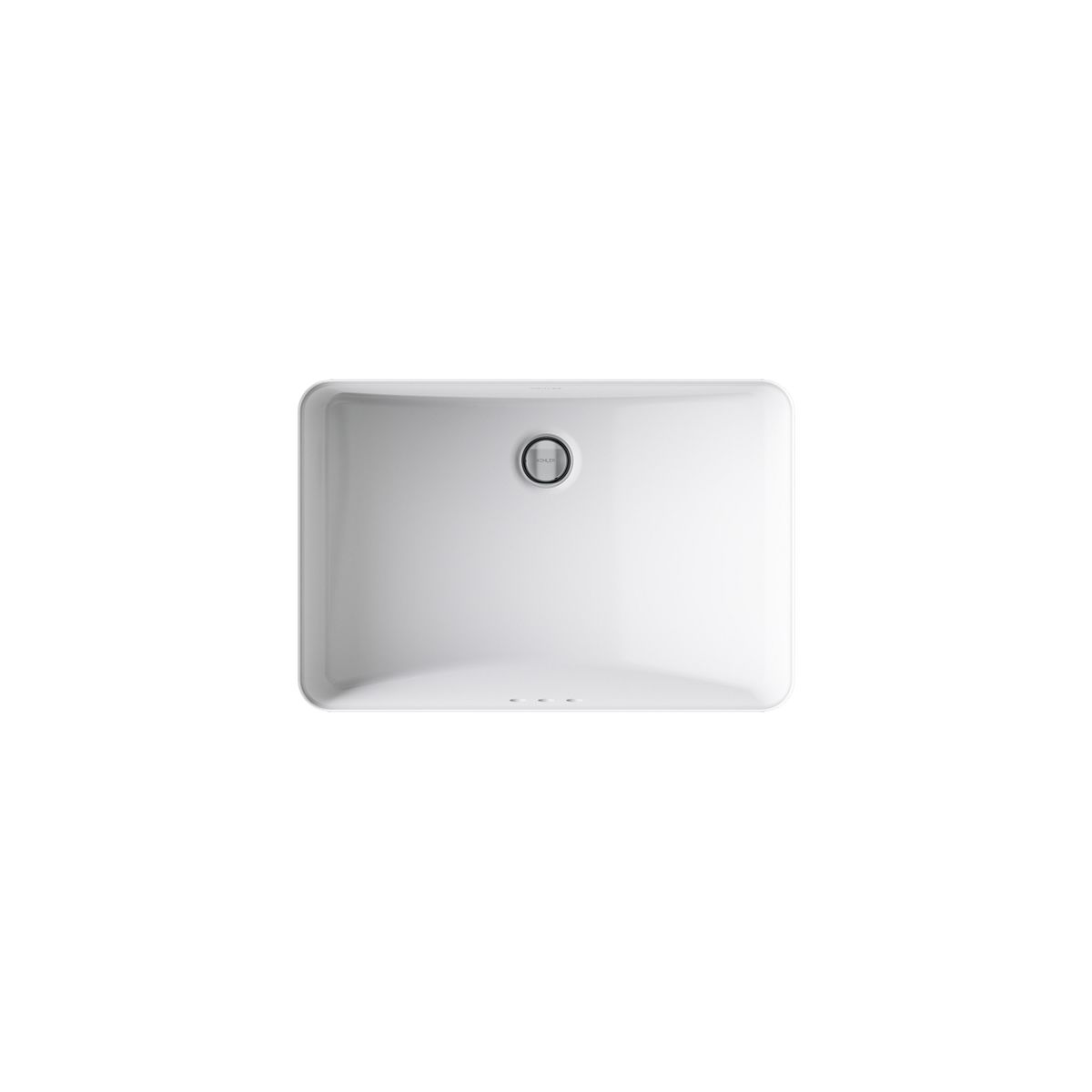 Ladena 21" rectangular undermount bathroom sink with glazed underside, no overflow