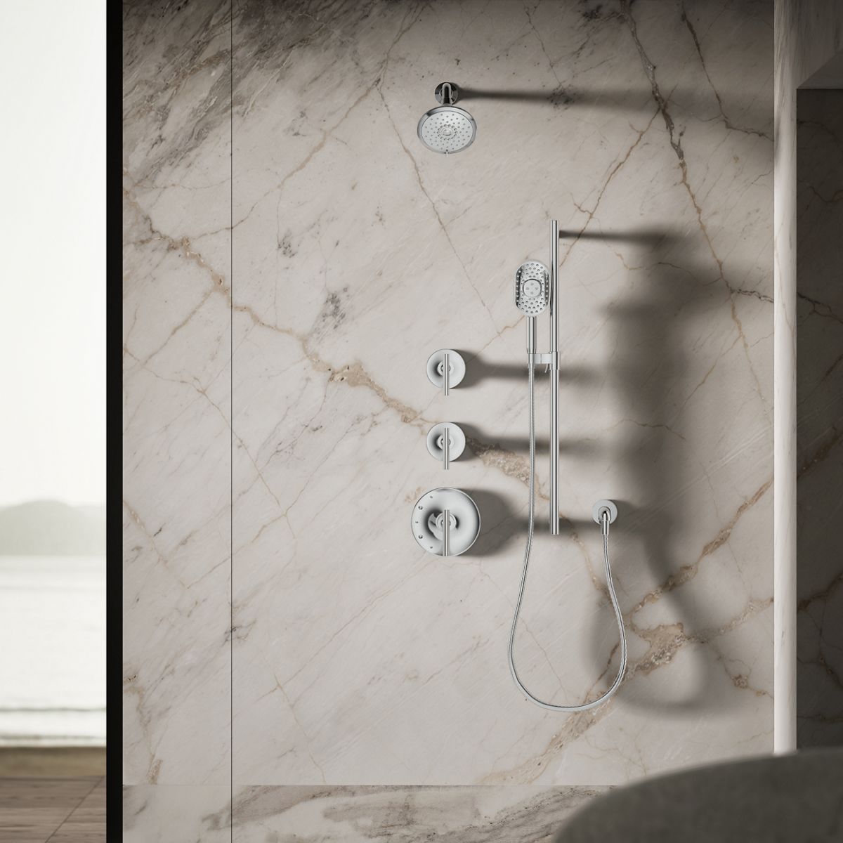 Forté Three-function showerhead, 2.5 gpm