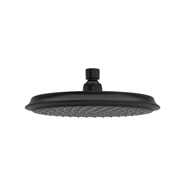 Riobel 408BK Showerhead 9" Round Swivel 2.00 GPM W/Scale-Free Black Chrome