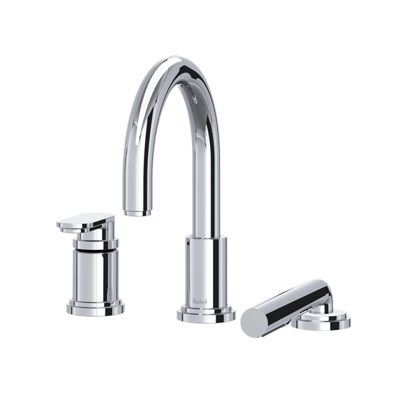 Riobel Arca TAA10C 7-1/2"SR 3-Function, Coaxial, Pressure Balance, Thermostatic Deck-Mount 3-Hole Bathtub Filler 8.70 GPM With 1-Function Hand Shower, 1-Lever Handle Chrome