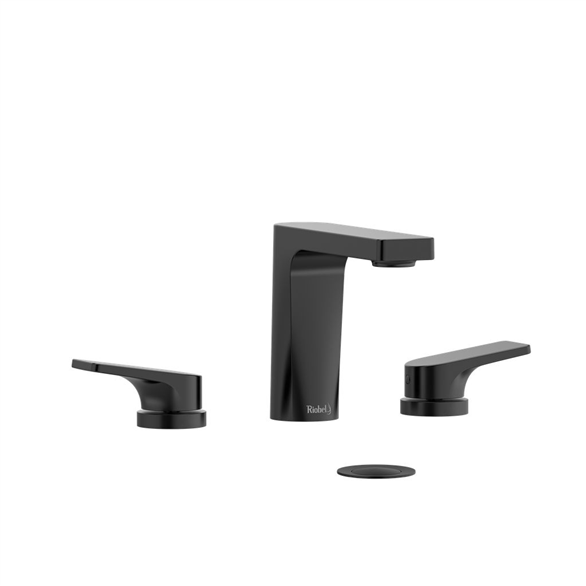 Riobel Ode OD08BK Lavatory Faucet 5-1/2" Deck-Mount 3H WS 1.20 GPM W/2-Lever Push Black
