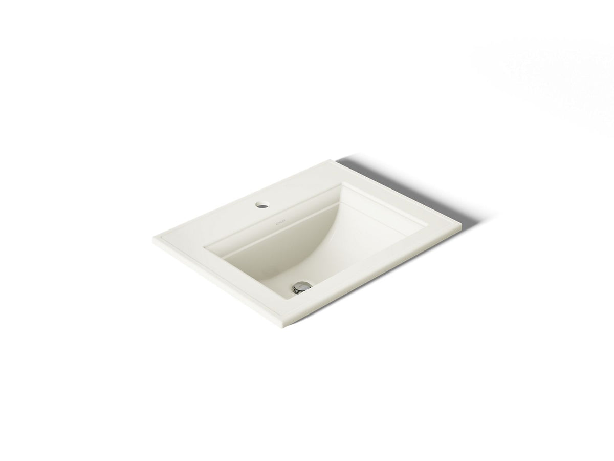 Kohler 2337-1-96 Memoirs Stately 22-3/4" Rectangular Drop-In Bathroom Sink, Single-Hole, Biscuit