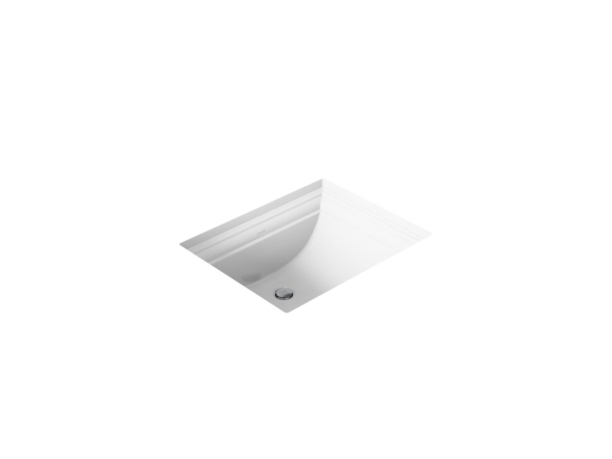 Kohler 2339-0 Memoirs 20" Rectangular Undermount Bathroom Sink, White
