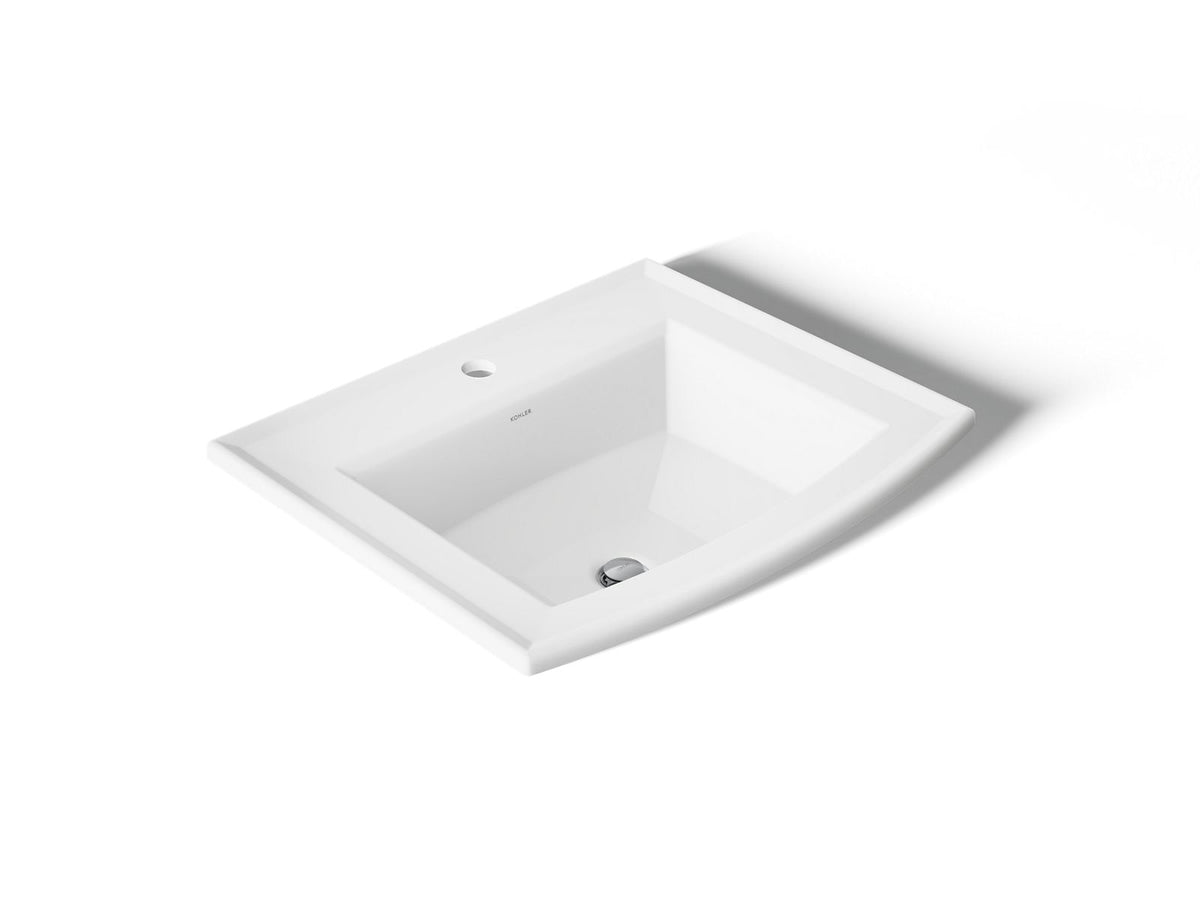 Kohler 2356-1-0 Archer 22-3/4" Rectangular Drop-In Bathroom Sink, Single-Hole, White