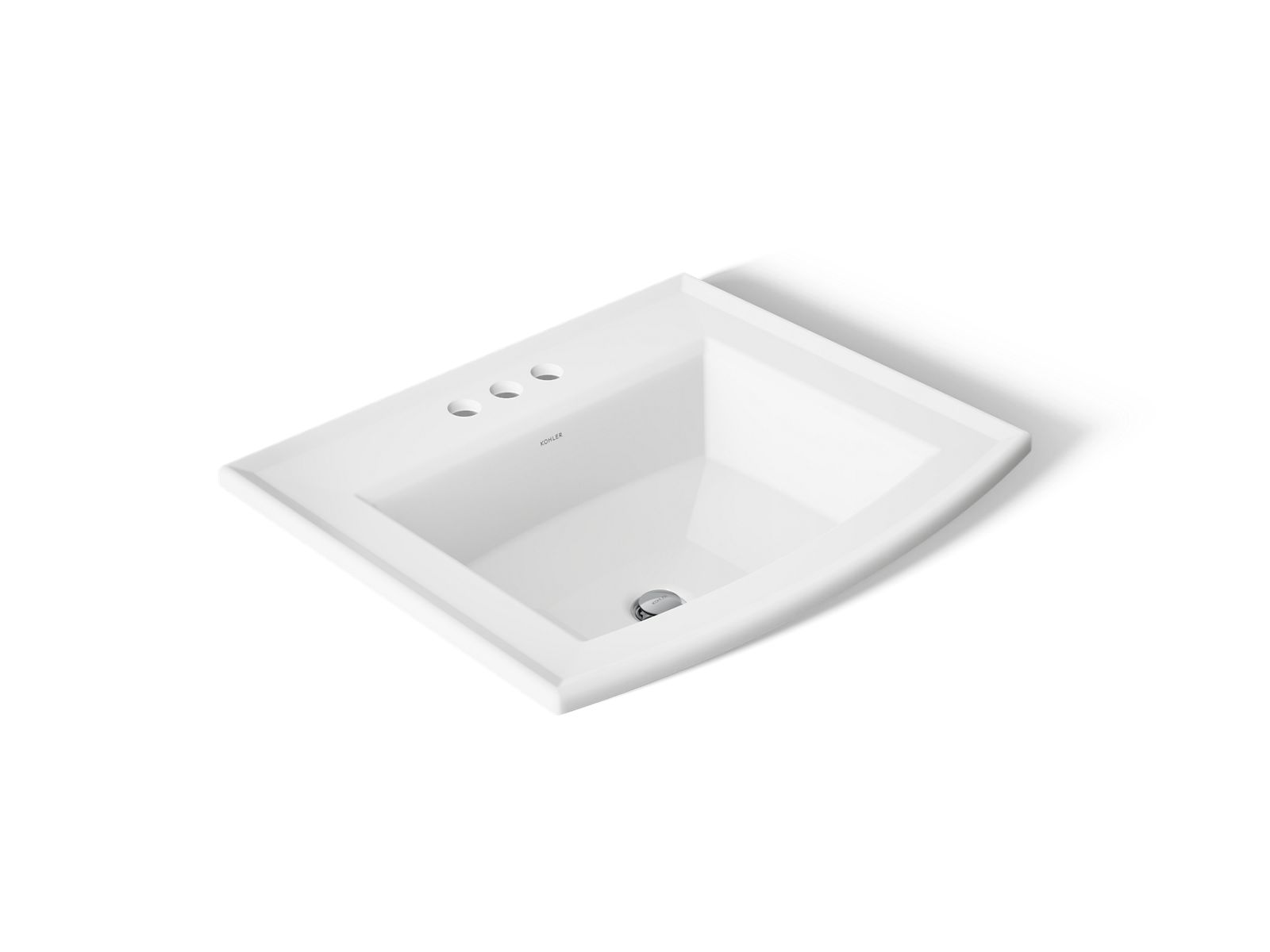 Kohler 2356-4-0 Archer 22-3/4" Rectangular Drop-In Bathroom Sink, 4" Centerset, White
