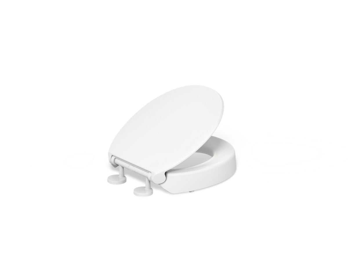 Kohler 25876-0 Hyten Elevated Quiet-Close round-front toilet seat