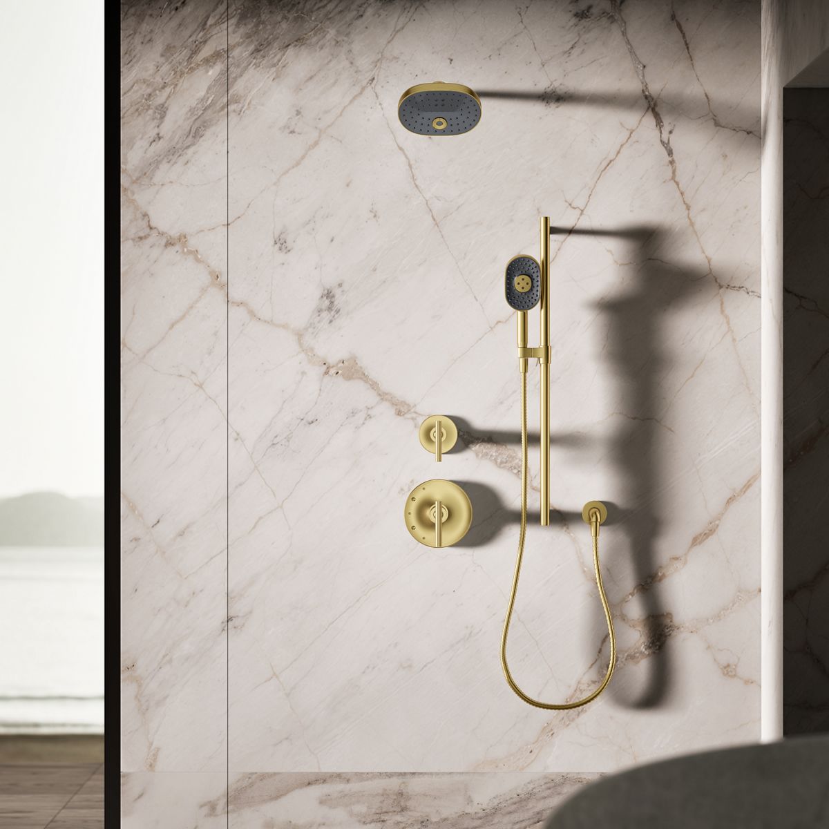 Statement Oblong three-function handshower, 1.75 gpm