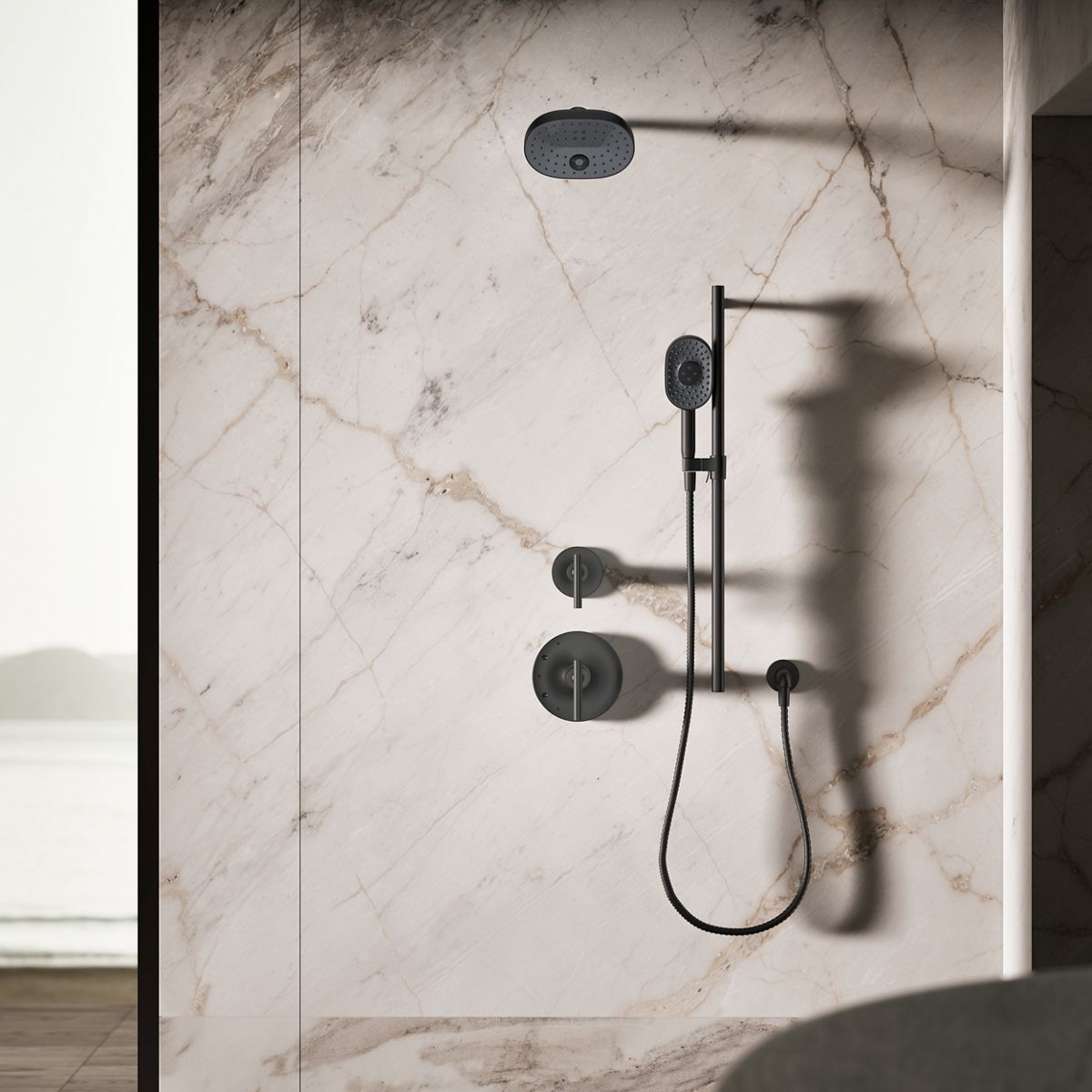 Statement Oblong three-function handshower, 2.5 gpm