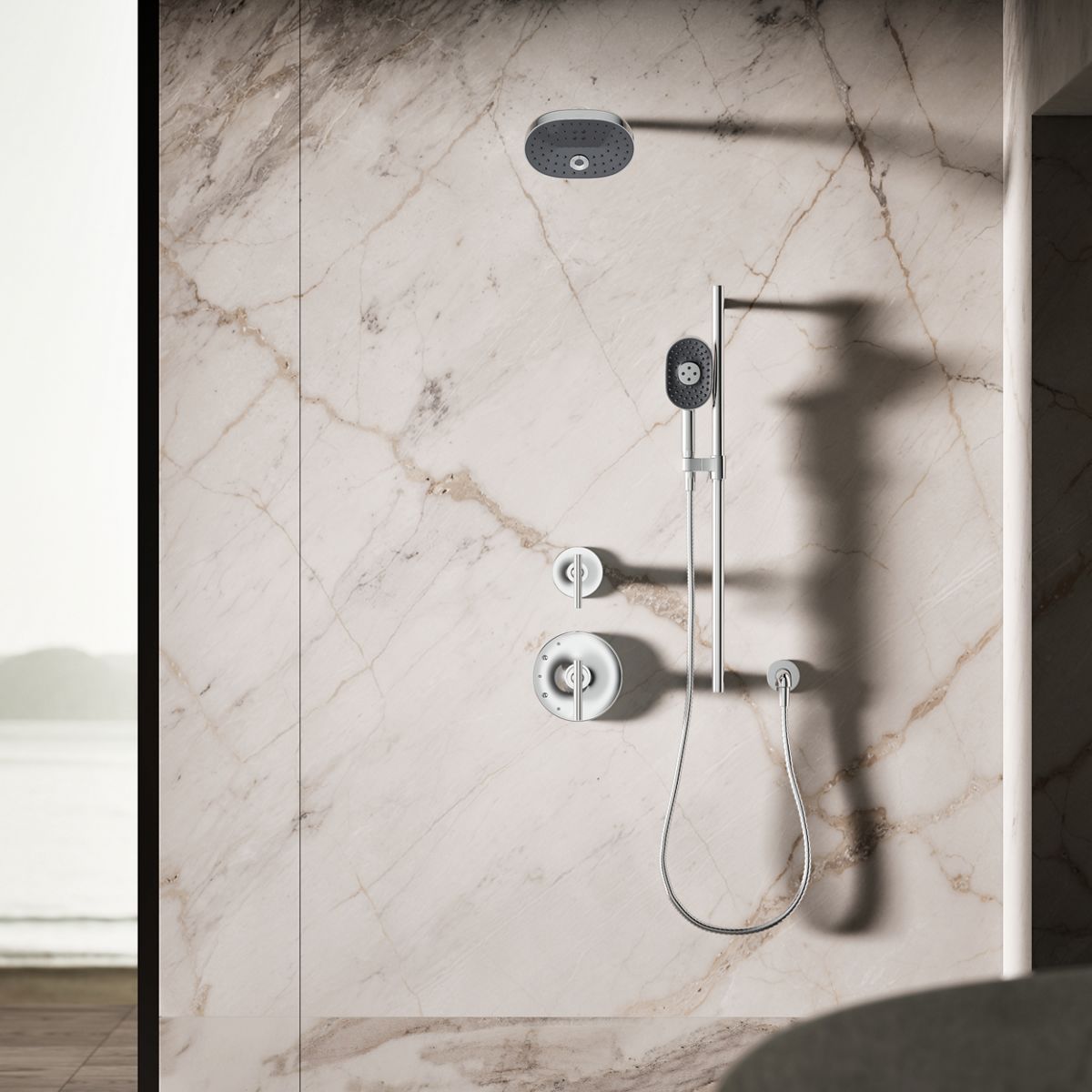 Statement Oblong three-function handshower, 2.5 gpm