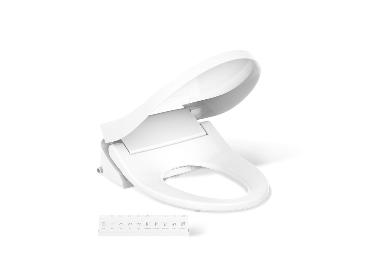 Kohler 28119-0 PureWash E815 Elongated bidet toilet seat with remote control