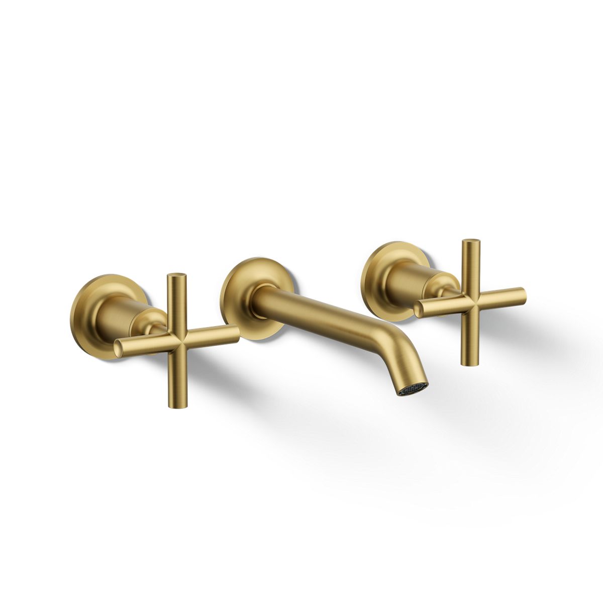 Purist Wall-mount bathroom sink faucet trim with Cross handles, 1.2 gpm