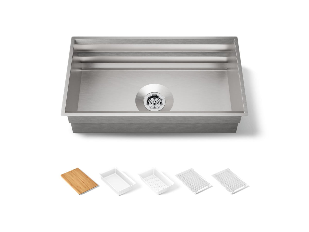 Kohler 5540-NA Prolific 33" undermount single-bowl workstation kitchen sink