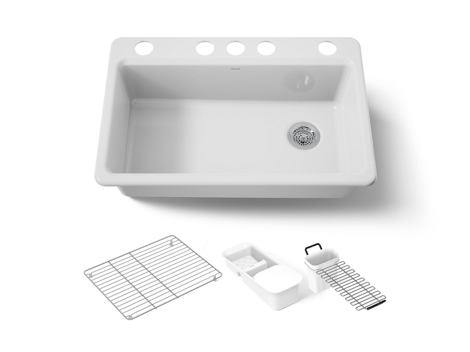 Kohler 5871-5UA3-0 Riverby 33" undermount single-bowl workstation kitchen sink