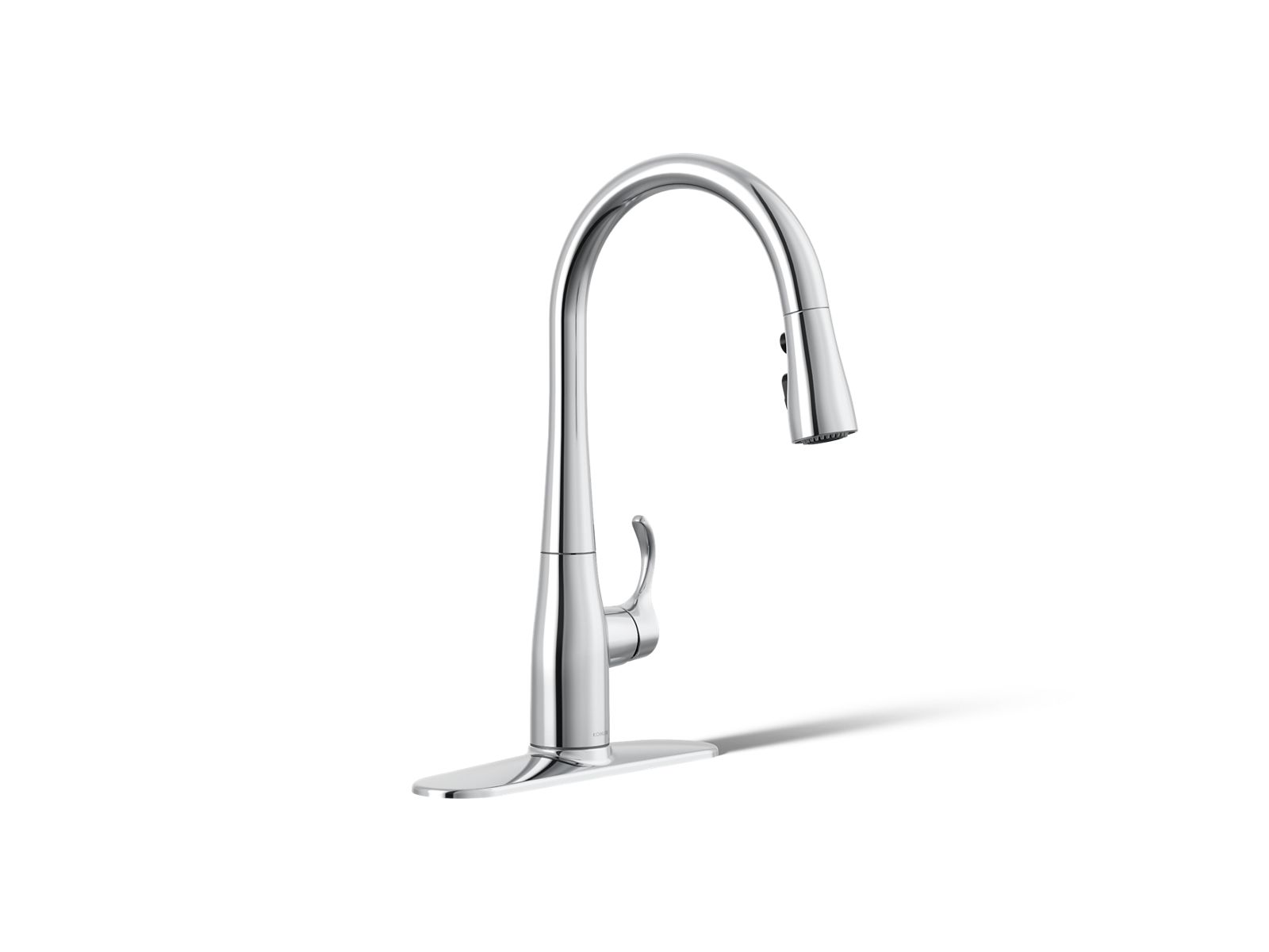 Kohler 597-CP Simplice Compact pull-down kitchen sink faucet with three-function sprayhead