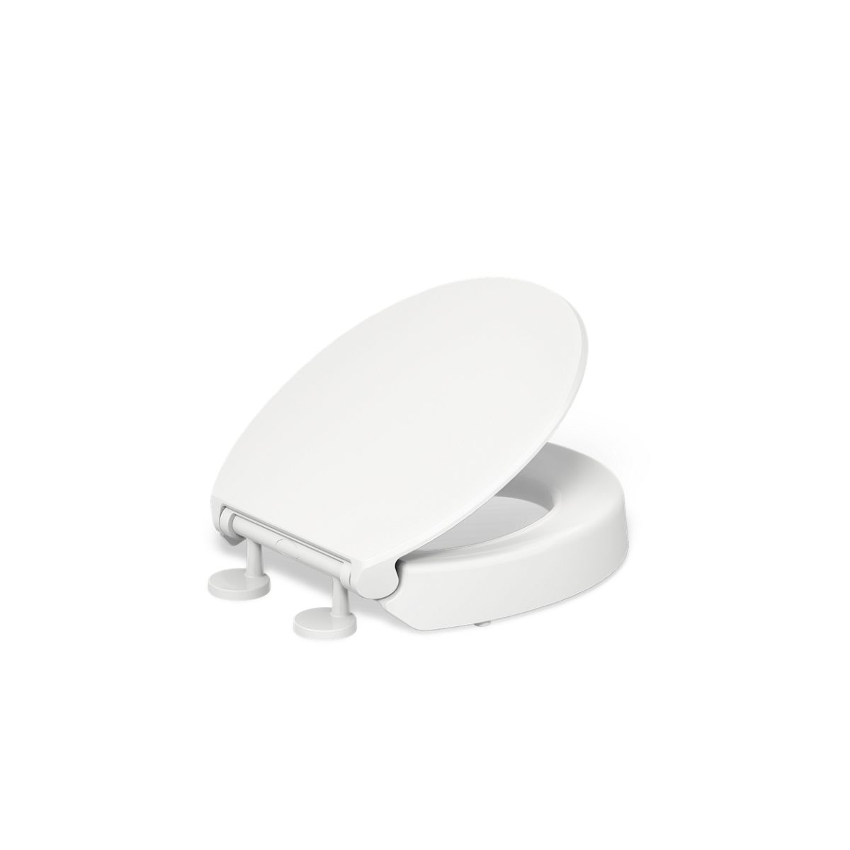 Hyten Elevated Quiet-Close round-front toilet seat