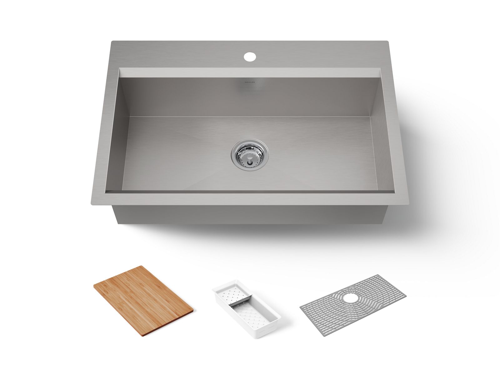 Kohler 80084-1PC-NA Task 33" top-/undermount single-bowl workstation kitchen sink
