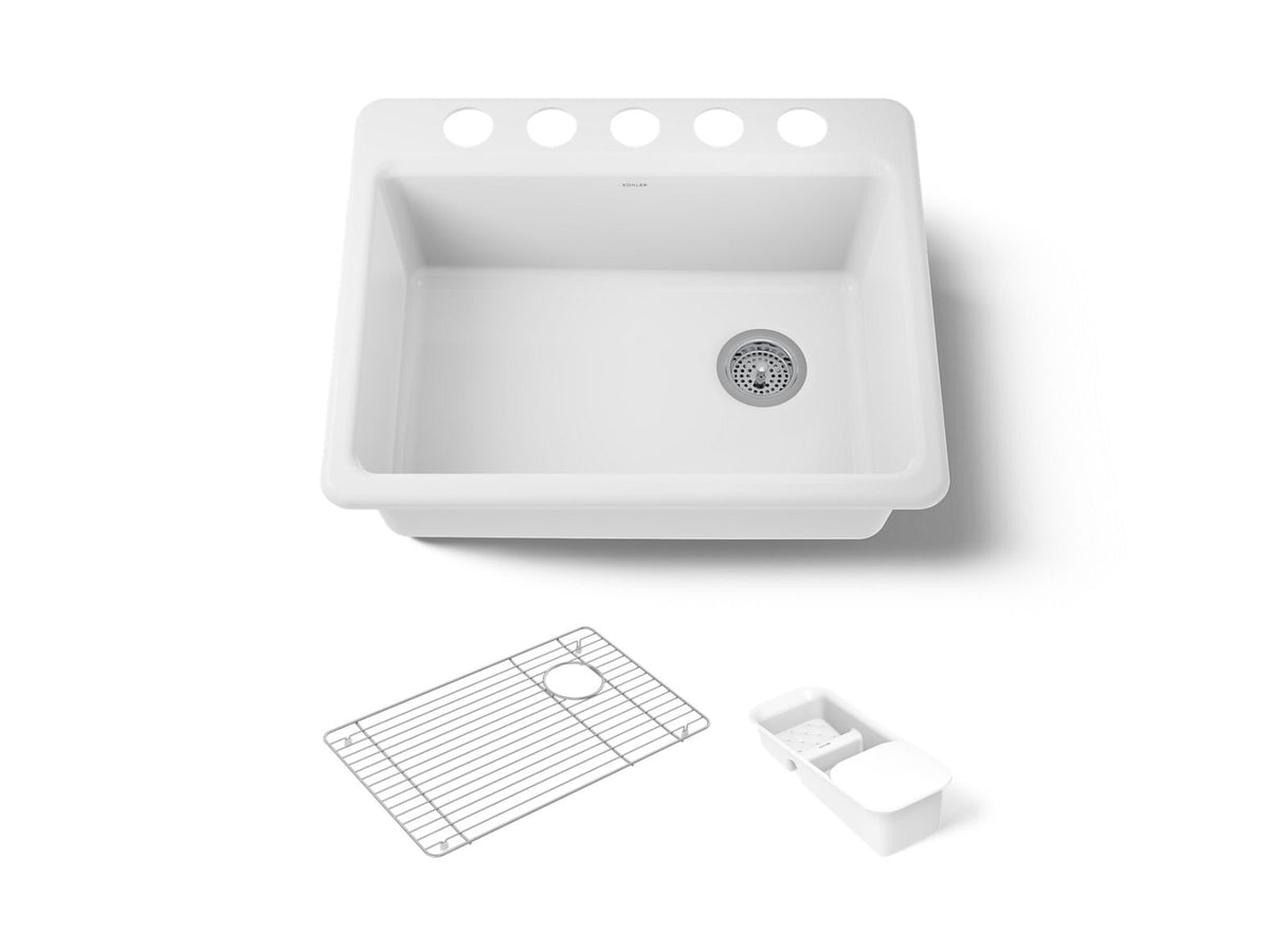 Kohler 8668-5UA2-0 Riverby 27" undermount single-bowl workstation kitchen sink