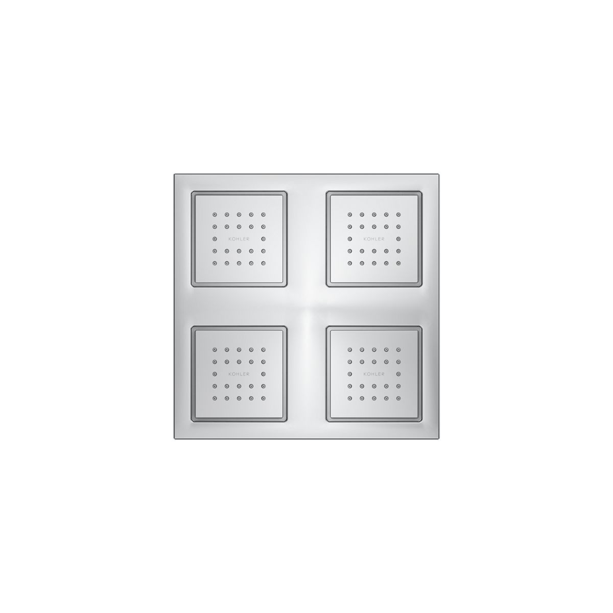 Kohler 98740-CP WaterTile Rain Overhead shower panel with four 22-nozzle sprayheads