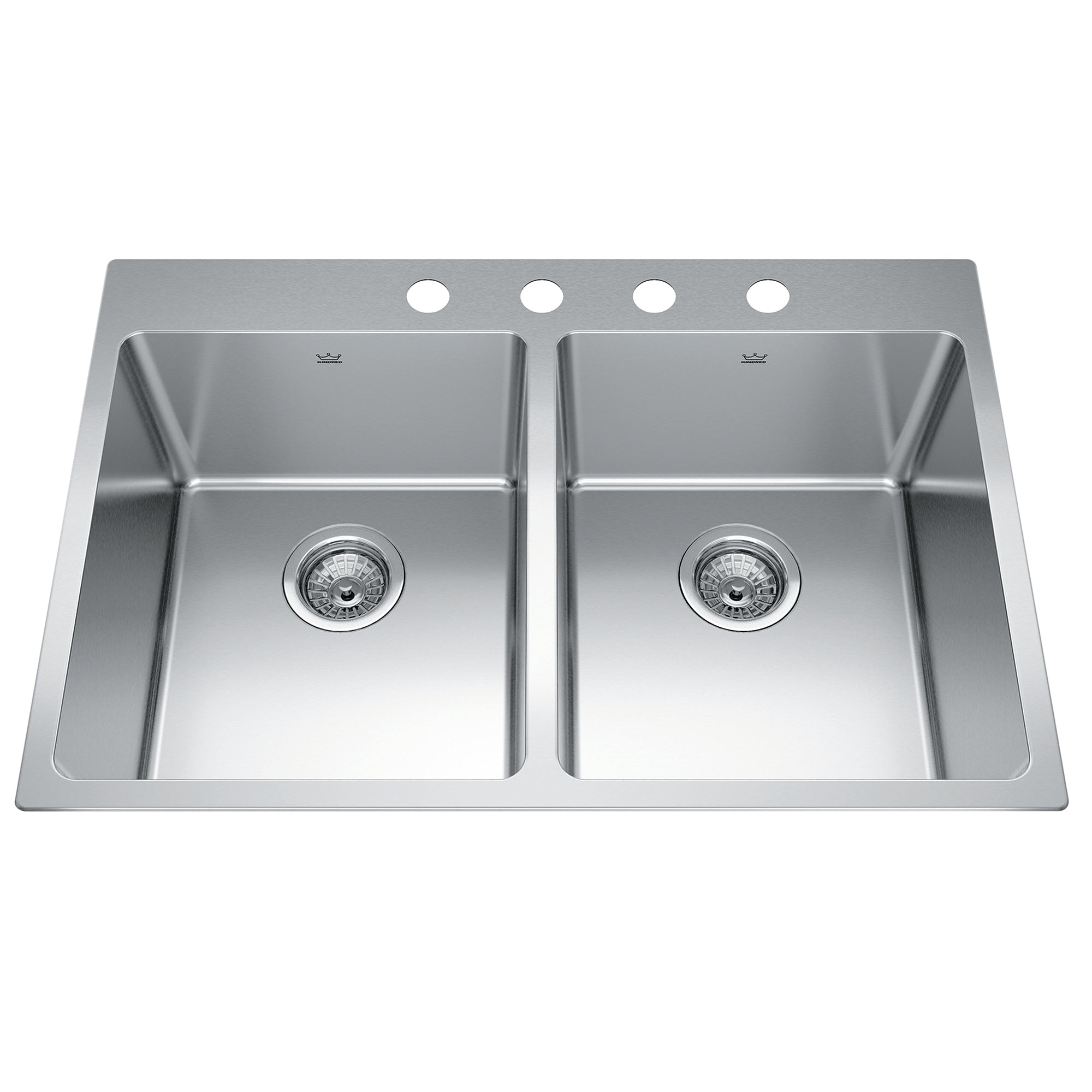 Franke Kindred BDL2131-9-4 - Brookmore 31-in LR x 20.9-in FB Drop in Double Bowl Stainless Steel Kitchen Sink