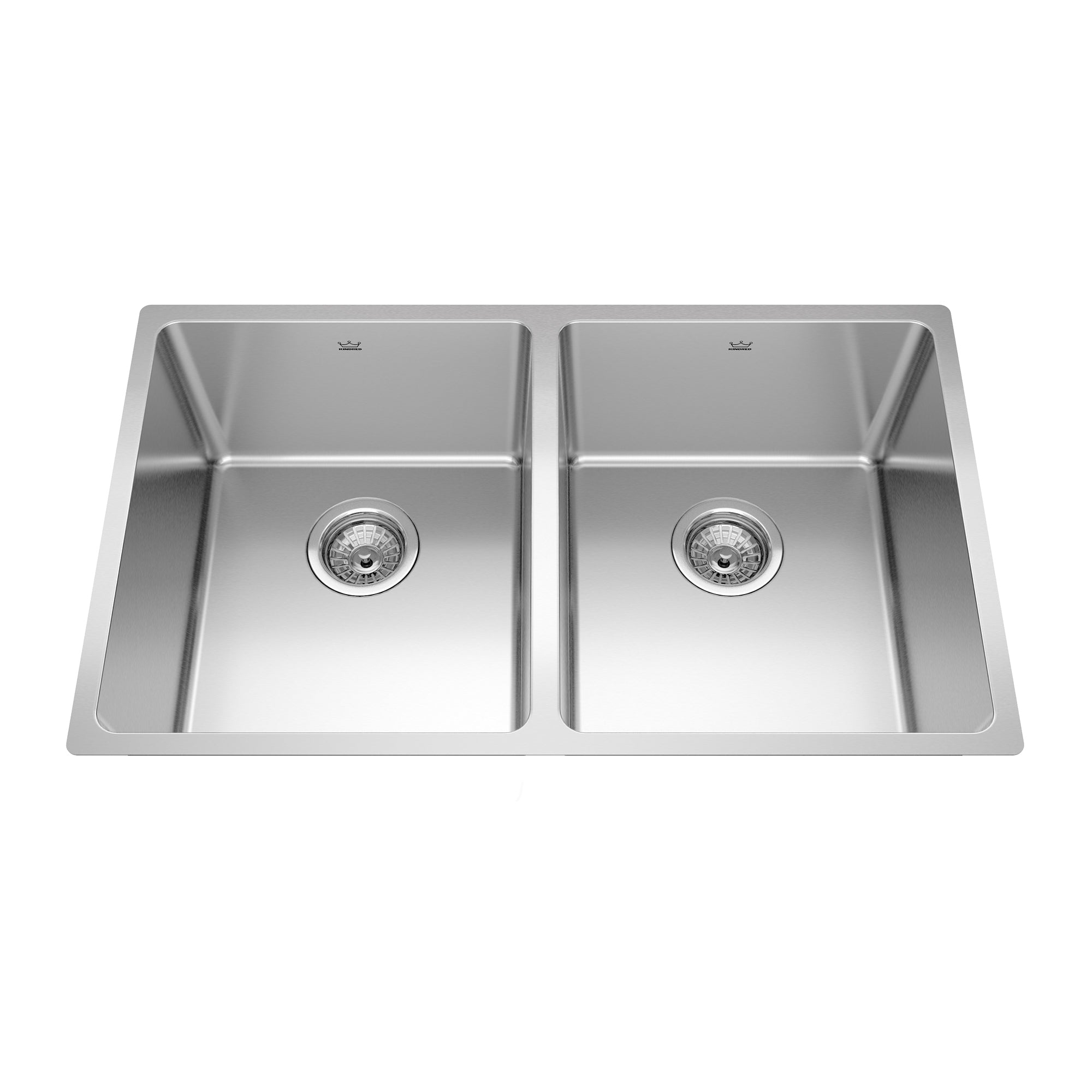 Franke Kindred BDU1831-9 - Brookmore 12.1-in LR x 18.2-in FB Undermount Double Bowl Stainless Steel Kitchen Sink