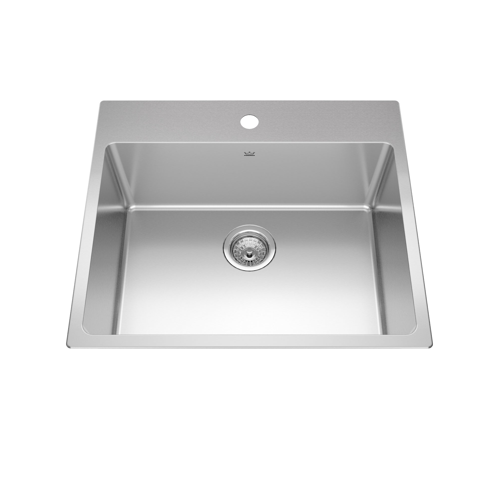 Franke Kindred BSL2225-9-1 - Brookmore 25.1-in LR x 22.1-in FB Drop in Single Bowl Stainless Steel Kitchen Sink