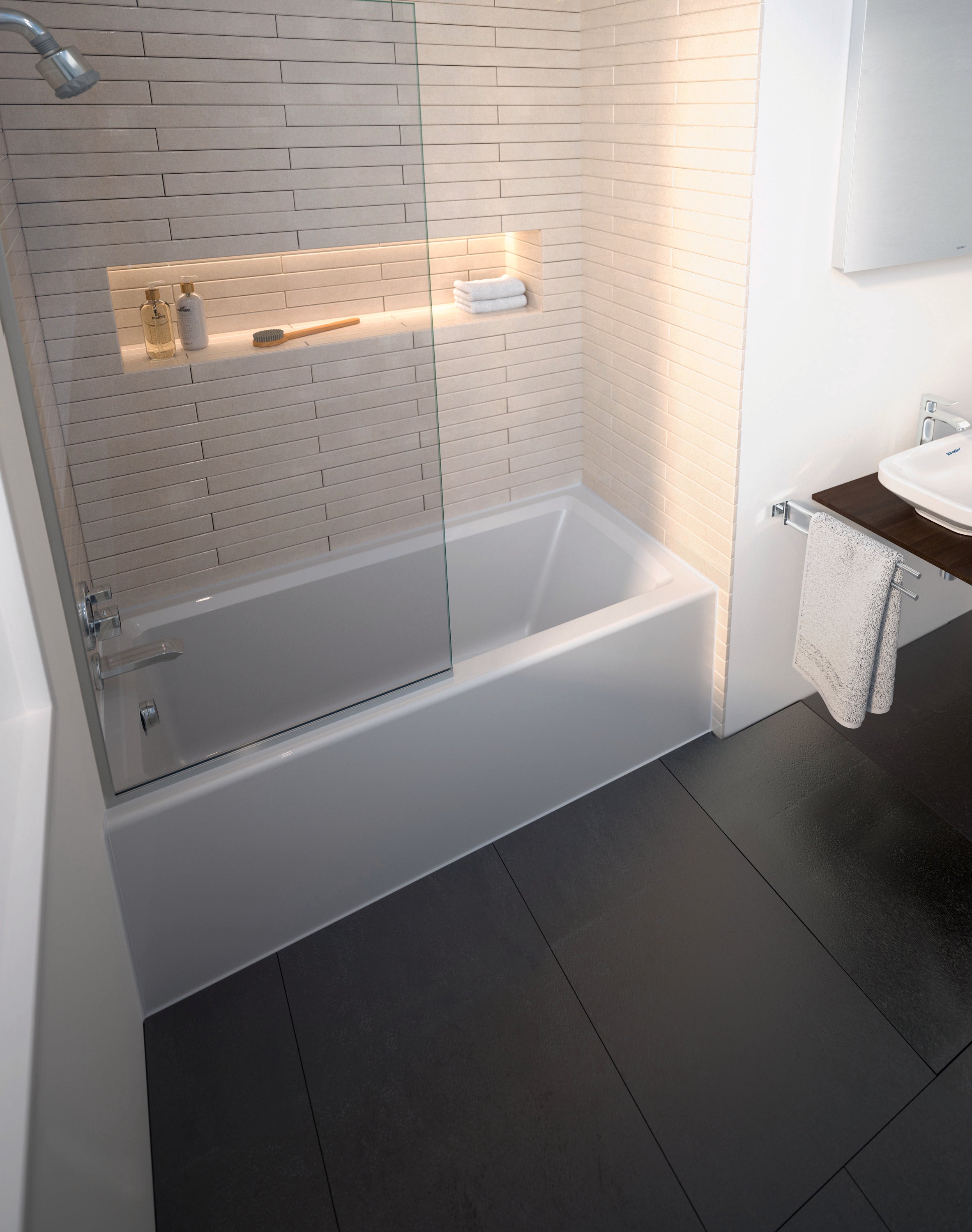 Duravit 700407000000090 - Architec 66" x 32" Rectangular Alcove Bathtub Acrylic , Drain Sold Separately - Left