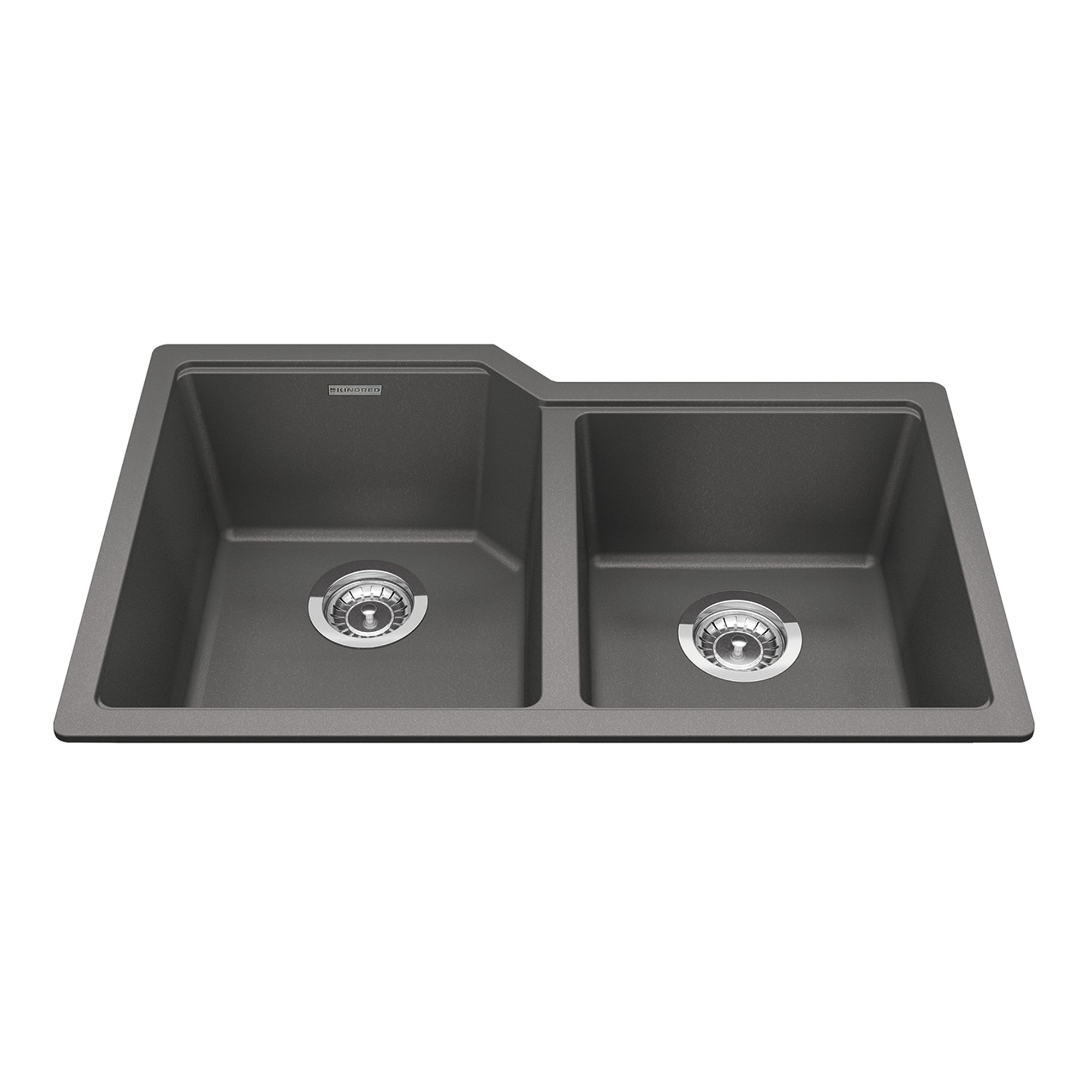 Franke Kindred MGC2031U - Granite Series 30.69-in LR x 19.69-in FB Undermount Double Bowl Granite Kitchen Sink - Stone Grey