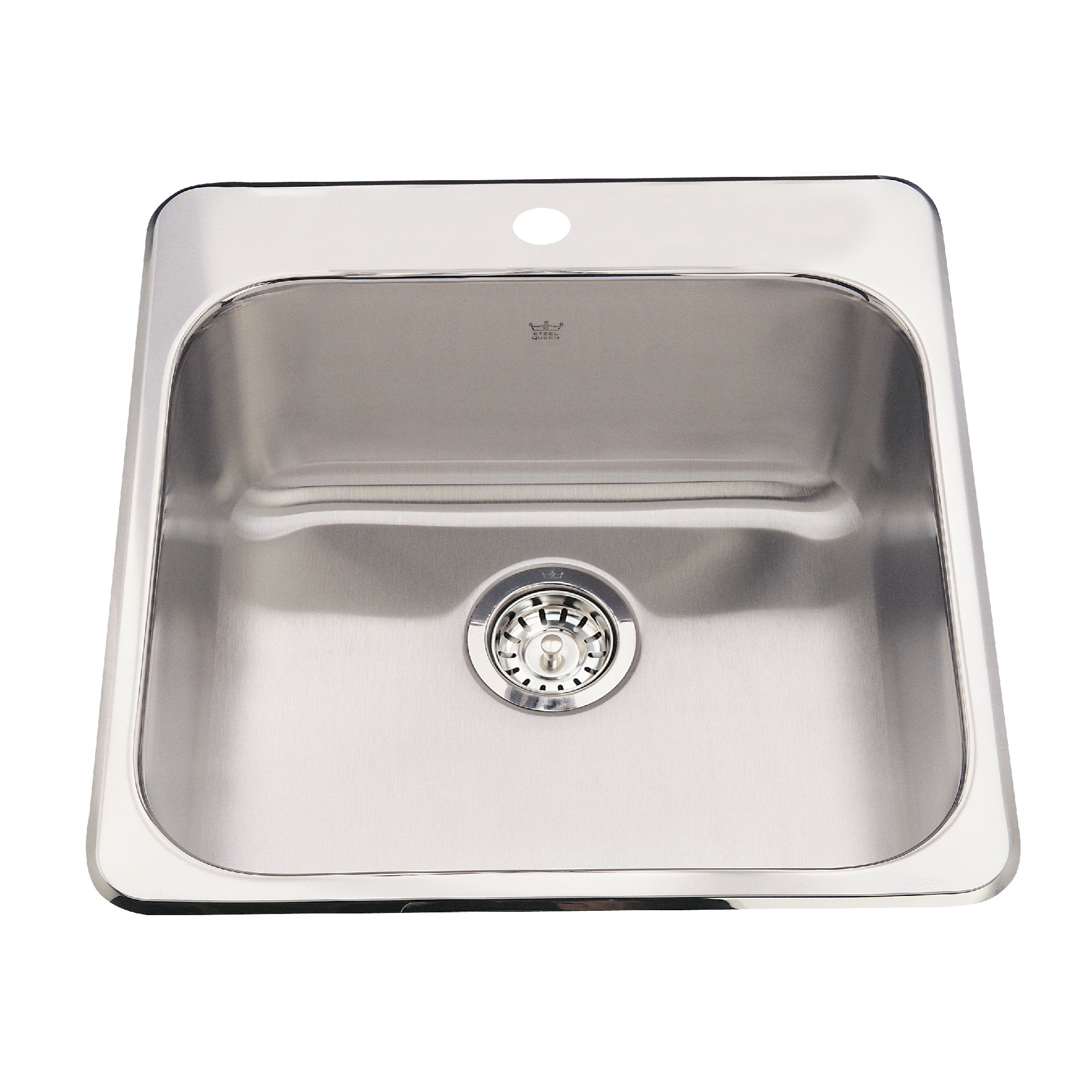 Franke Kindred QSL2020-7-1 - Steel Queen 20-in LR x 20.5-in FB Drop In Single Bowl 1-Hole Stainless Steel Kitchen Sink
